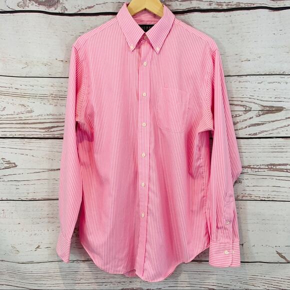 Lauren Ralph Lauren pink white stripe non iron - Picture 1 of 6